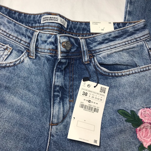 Zara Basic Cropped Flare Pants Size 6 - Picture 4 of 7